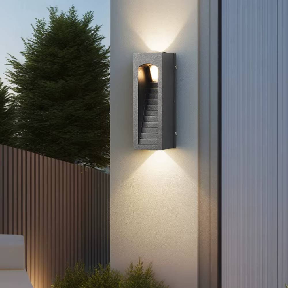 Verthara Waterproof Outdoor Wall Lamp – Modern Exterior Wall Lights for Courtyards, Entrances, and Balconies – Energy Efficient Black Lantern B style black