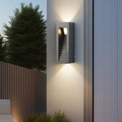 Verthara Waterproof Outdoor Wall Lamp – Modern Exterior Wall Lights for Courtyards, Entrances, and Balconies – Energy Efficient Black Lantern B style black