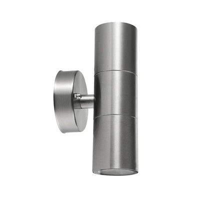 Verthara Waterproof Outdoor Wall Lamp - Stainless Steel Up and Down Lights for Garden and Porch, Modern Exterior Wall Lights Silver 2heads / Warm White 3000K