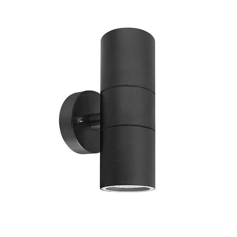 Verthara Waterproof Outdoor Wall Lamp - Stainless Steel Up and Down Lights for Garden and Porch, Modern Exterior Wall Lights Black 2heads / Warm White 3000K
