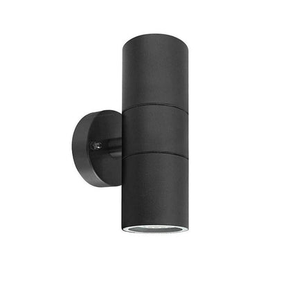 Verthara Waterproof Outdoor Wall Lamp - Stainless Steel Up and Down Lights for Garden and Porch, Modern Exterior Wall Lights Black 2heads / Warm White 3000K