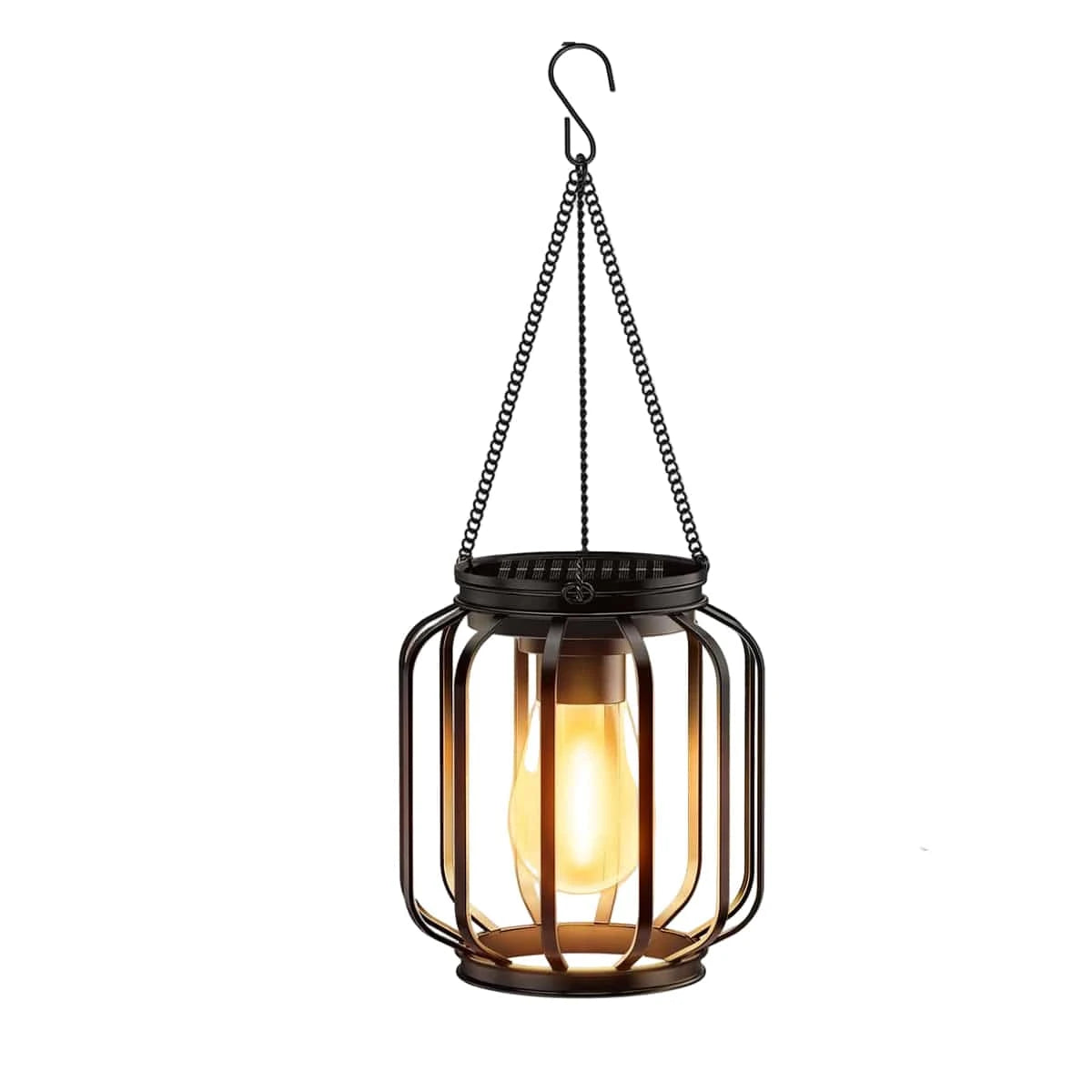 Verthara Waterproof Solar Lantern with Daylight Sensor – Hanging Outdoor Solar Lights for Garden, 3000K Warm White Iron Art Decor 2