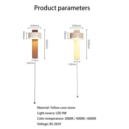Verthara Yellow Cave Stone LED Sconce