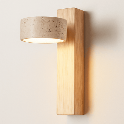 Verthara Yellow Cave Stone LED Sconce Log Wood / No Switch