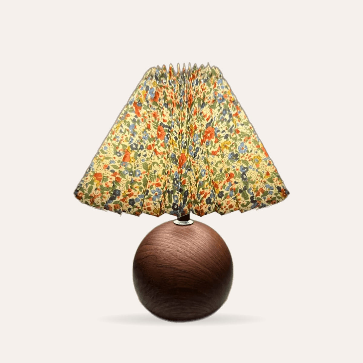 Walnut Pleated Bedside Table Lamp