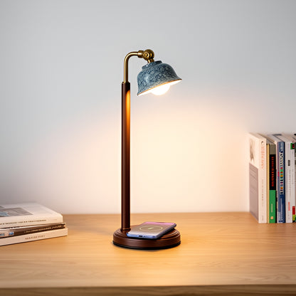 Wooden Ceramic Desk Lamp – Cordless Rechargeable