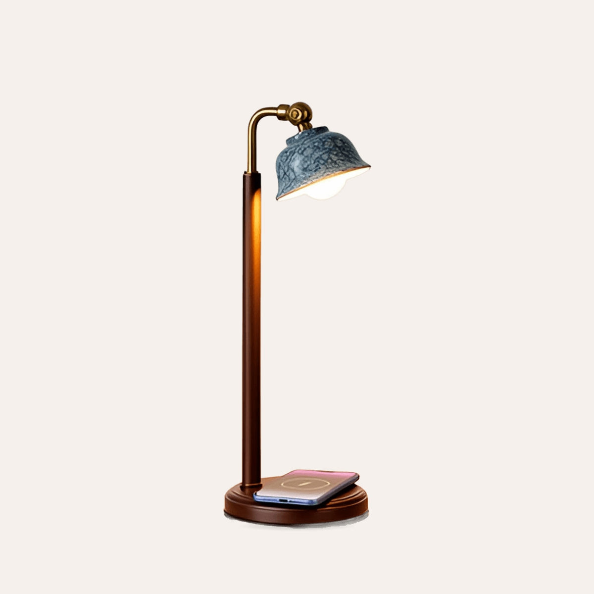 Wooden Ceramic Desk Lamp