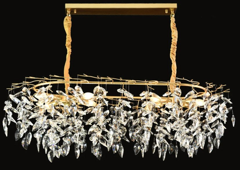 Gold crystal chandelier